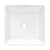 15 x 15 inch White Bathroom Vessel Sink Above Counter Porcelain Ceramic
