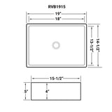 15 x 15 inch White Bathroom Vessel Sink Above Counter Porcelain Ceramic