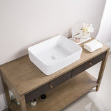 15 x 15 inch White Bathroom Vessel Sink Above Counter Porcelain Ceramic