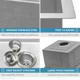 15 x 15 inch Workstation Drop-in Topmount Bar Prep RV Sink 16 Gauge Stainless Steel