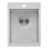 15 x 20 inch Marine Grade T-316 Workstation Topmount RV Boat Outdoor Sink Stainless Steel