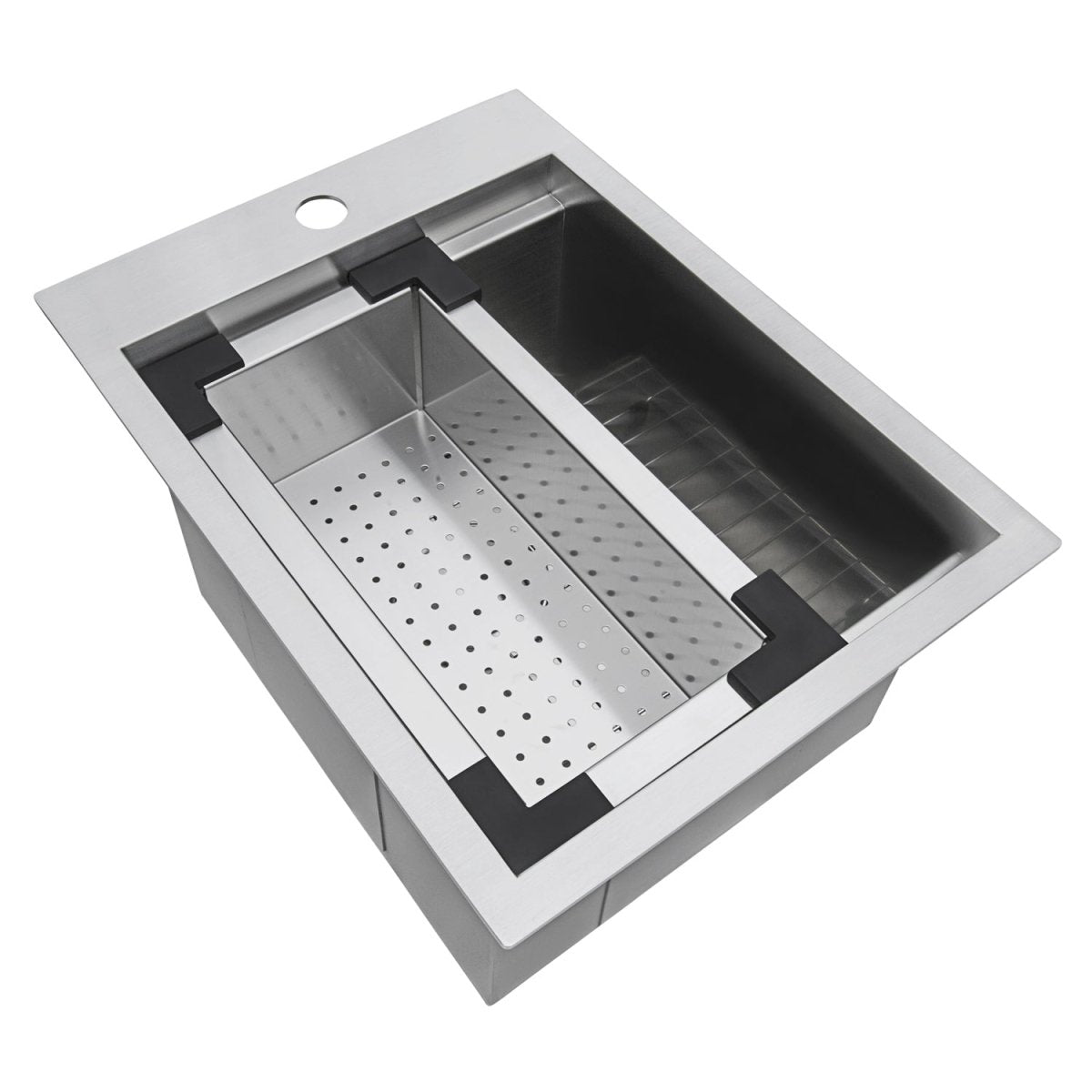 15 x 20 inch Marine Grade T-316 Workstation Topmount RV Boat Outdoor Sink Stainless Steel