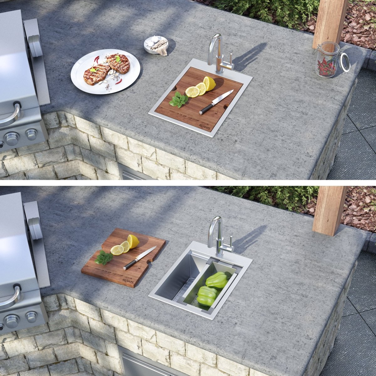 15 x 20 inch Workstation Drop-in Topmount Bar Prep RV Sink 16 Gauge Stainless Steel