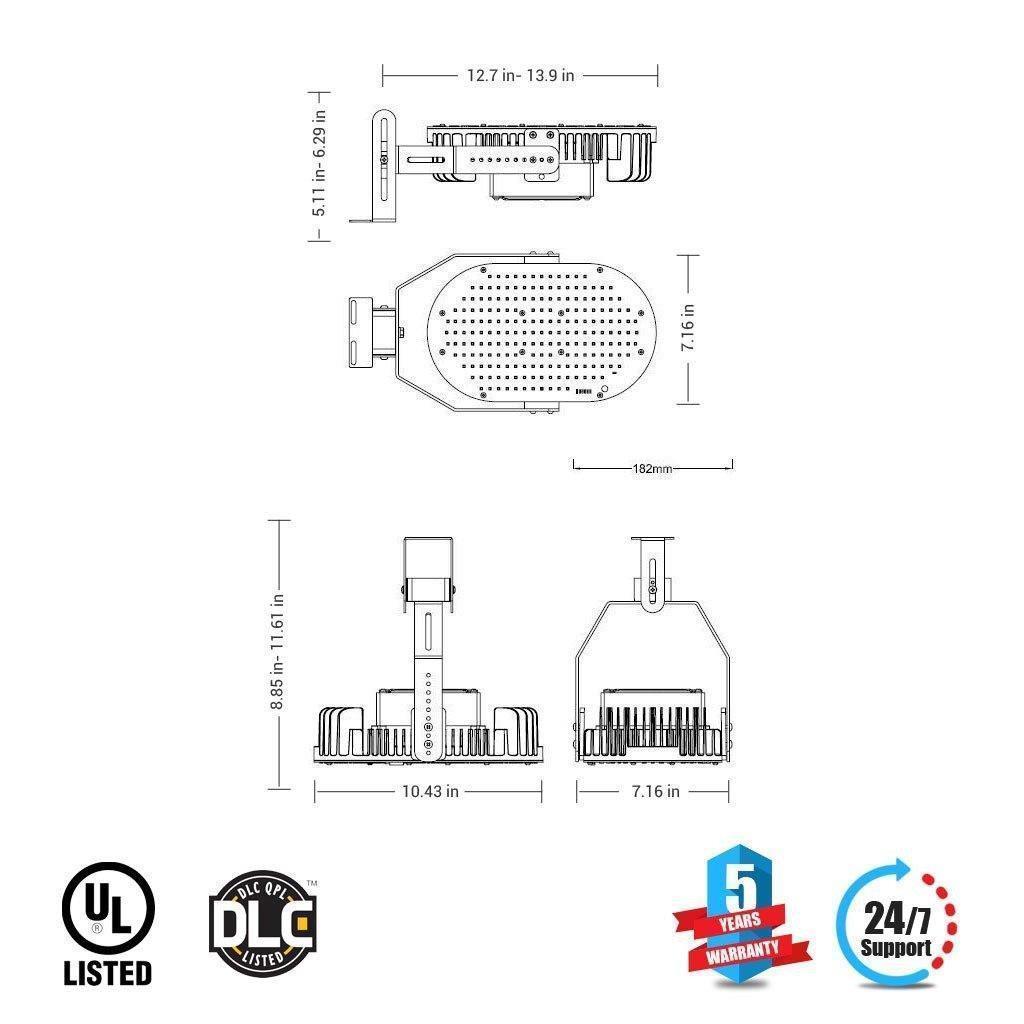 150 Watt LED Retrofit Kit (Metal Halide Equal 525 Watt Replacement) 5700K Daylight, Retrofit Lights for Parking Lot