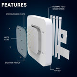 150W LED Canopy Light, 15600LM, 5700K, UL, Damp/Wet Locations, For Gas Stations, High Bay Carport, Indoor Parking, Underpasses, Loading Docks, Outdoor Area Light