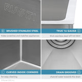 16 x 18 inch Undermount Bar Prep Tight Radius 16 Gauge Kitchen Sink Stainless Steel Single Bowl