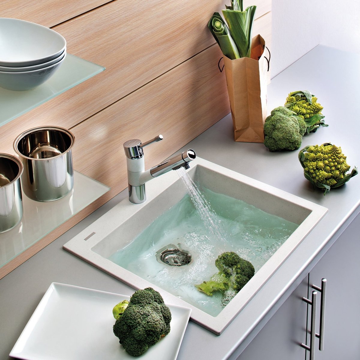 16 x 20 inch Drop-in Topmount Granite Composite Single Bowl Kitchen Sink