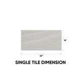 16 x 32 in Davenport Matte Glazed Porcelain Ivory Tile