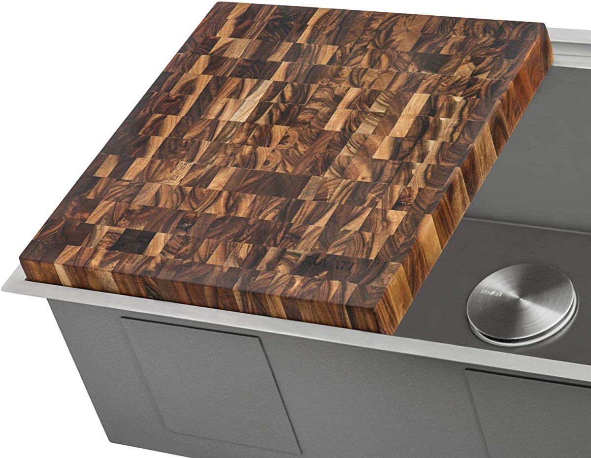 17 x 16 x 2 inch thick End-Grain Acacia Butcher Block Solid Wood Large Cutting Board