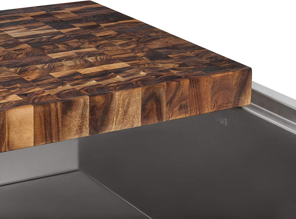 17 x 16 x 2 inch thick End-Grain Acacia Butcher Block Solid Wood Large Cutting Board
