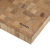 17 x 16 x 2 inch thick End-Grain Acacia Butcher Block Solid Wood Large Cutting Board