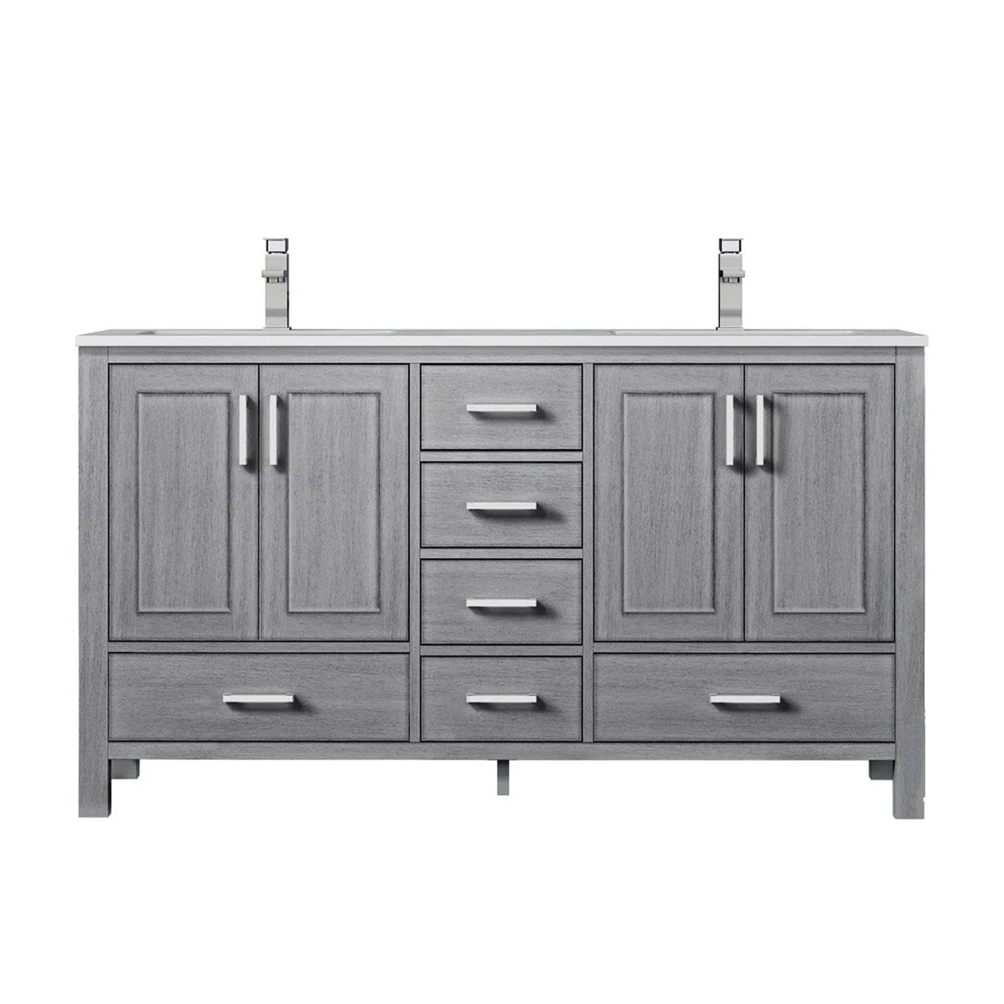 Jacques 84 in. Bathroom Freestanding Bathroom Vanity With Undermount Ceramic Sink, White Carrara Marble