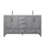 Jacques 84 in. Bathroom Freestanding Bathroom Vanity With Undermount Ceramic Sink, White Carrara Marble