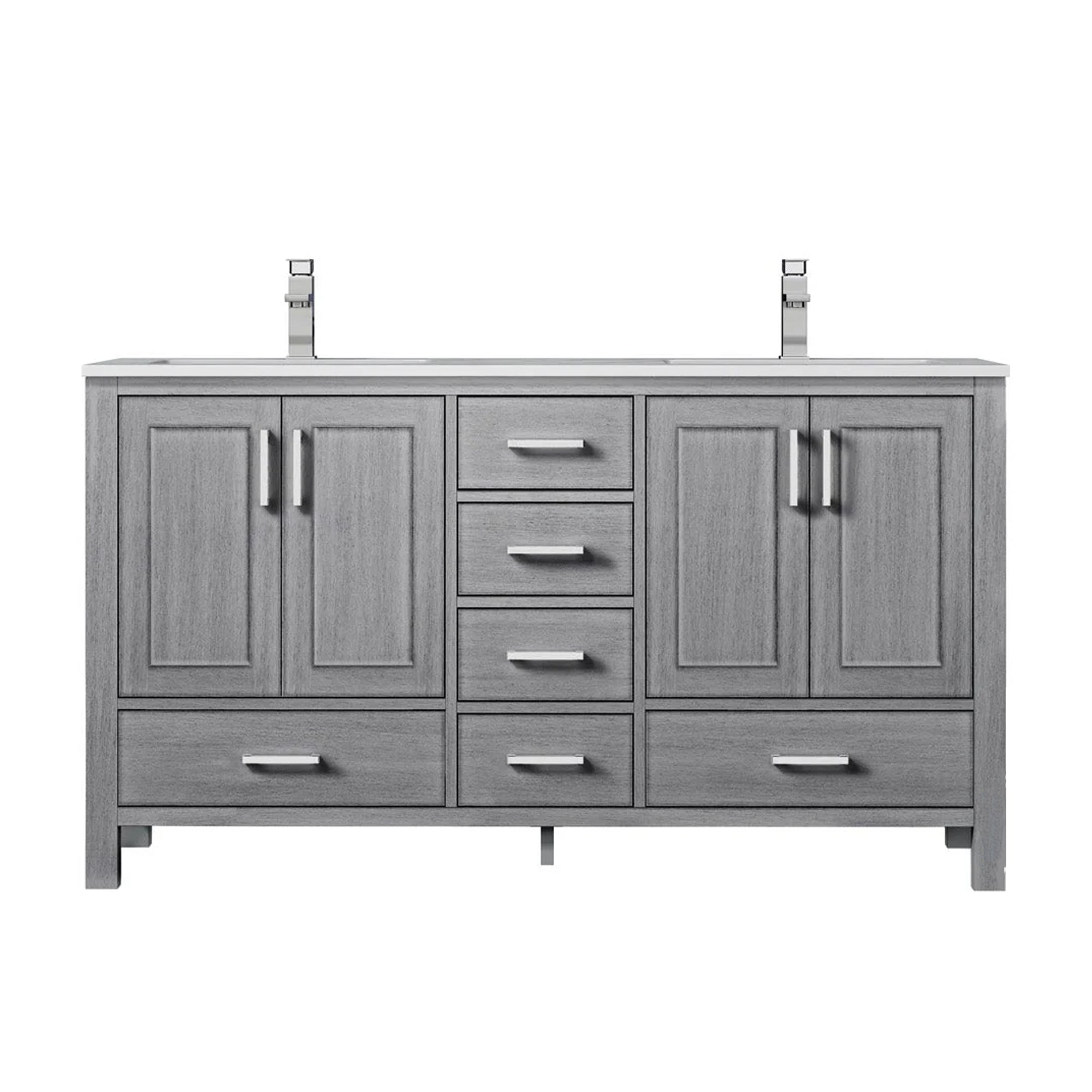 Jacques 84 in. Bathroom Freestanding Bathroom Vanity With Undermount Ceramic Sink, White Carrara Marble