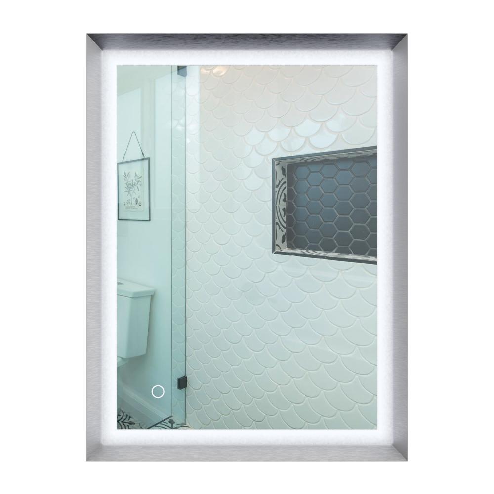 Frontlit/Backlit LED Lighted Bathroom Vanity Mirror with Frame, Anti-Fog, Touch Button, CRI 90+, Adjustable CCT & Memory, Magnum Style