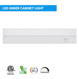 Under Cabinet LED Lighting, Dimmable, CRI90, White Finished, Direct Plug-in, Linkable, Color Changeable (3000K/4000K/5000K) Under Counter Lights for Kitchen, Desk, Workspace