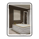 LED Lighted Bathroom Vanity Mirror With Shelf, Wall-Mounted, Touch Switch,  Anti-Fog Adjustable Color Temperature & Remembrance, CRI 90+, Lighted Makeup Mirrors, Raven Style
