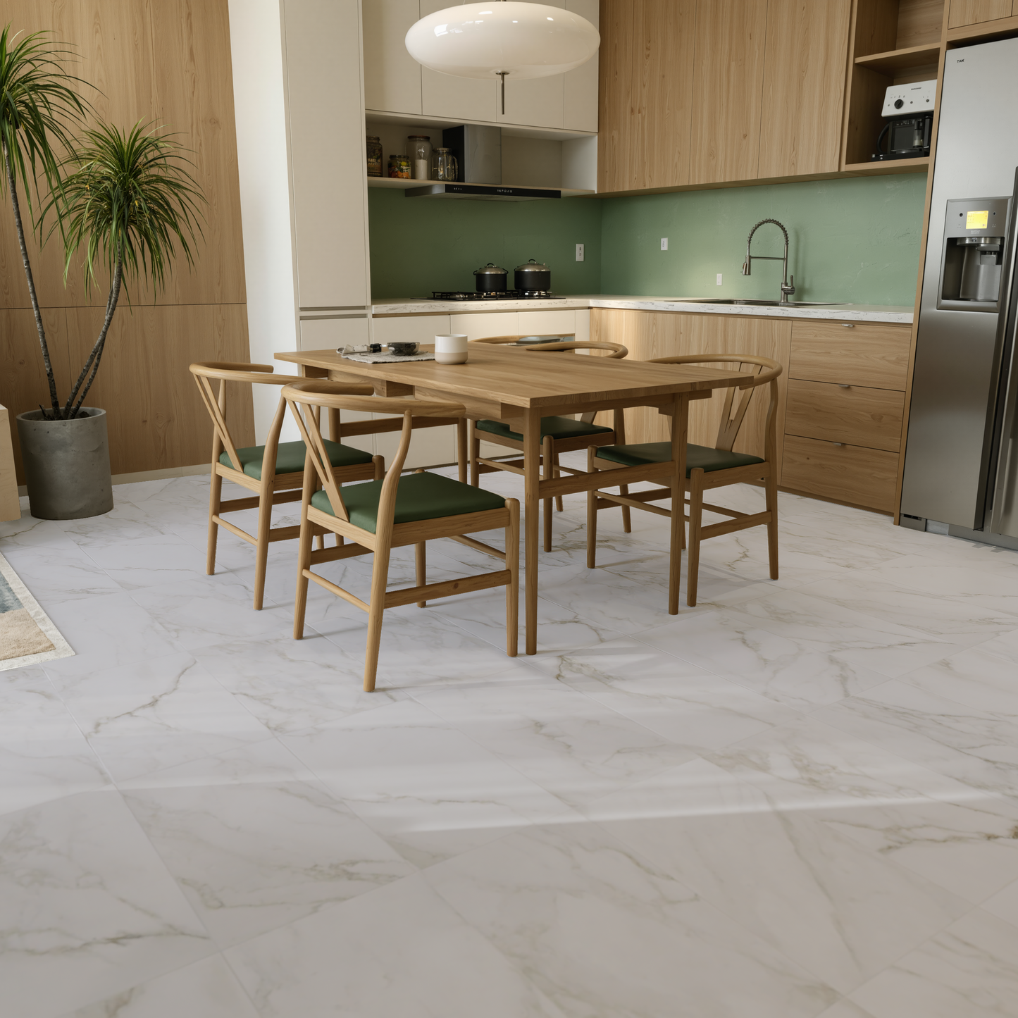 12 x 24 in Lumino Calacatta Matte Pressed Glazed Porcelain Tile