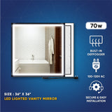 Frontlit/Backlit LED Lighted Bathroom Vanity Mirror with Frame, Anti-Fog, Touch Button, CRI 90+, Adjustable CCT & Memory, Magnum Style