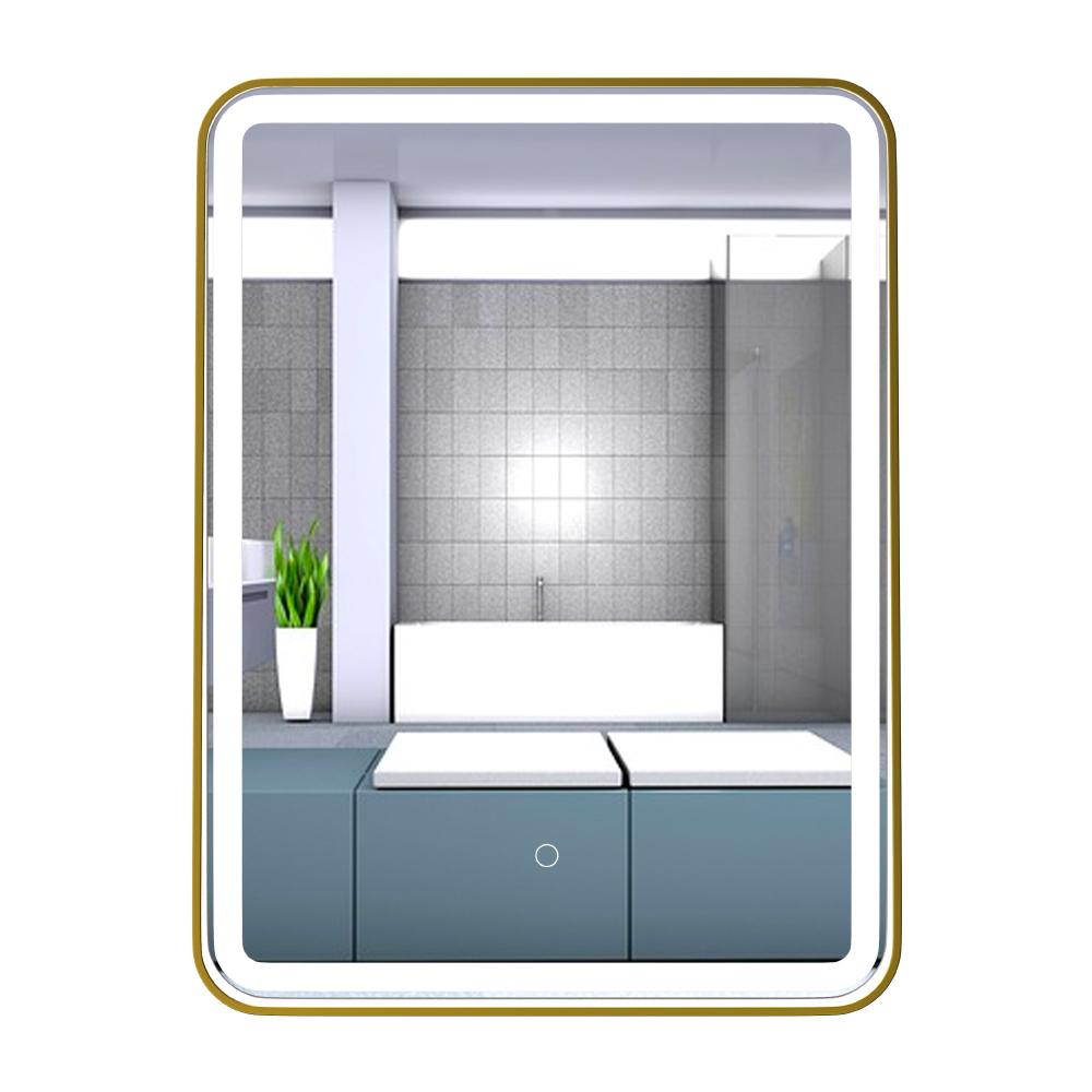 LED Lighted Bathroom Vanity Mirror With Shelf, Wall-Mounted, Touch Switch,  Anti-Fog Adjustable Color Temperature & Remembrance, CRI 90+, Lighted Makeup Mirrors, Raven Style