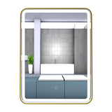LED Lighted Bathroom Vanity Mirror With Shelf, Wall-Mounted, Touch Switch,  Anti-Fog Adjustable Color Temperature & Remembrance, CRI 90+, Lighted Makeup Mirrors, Raven Style