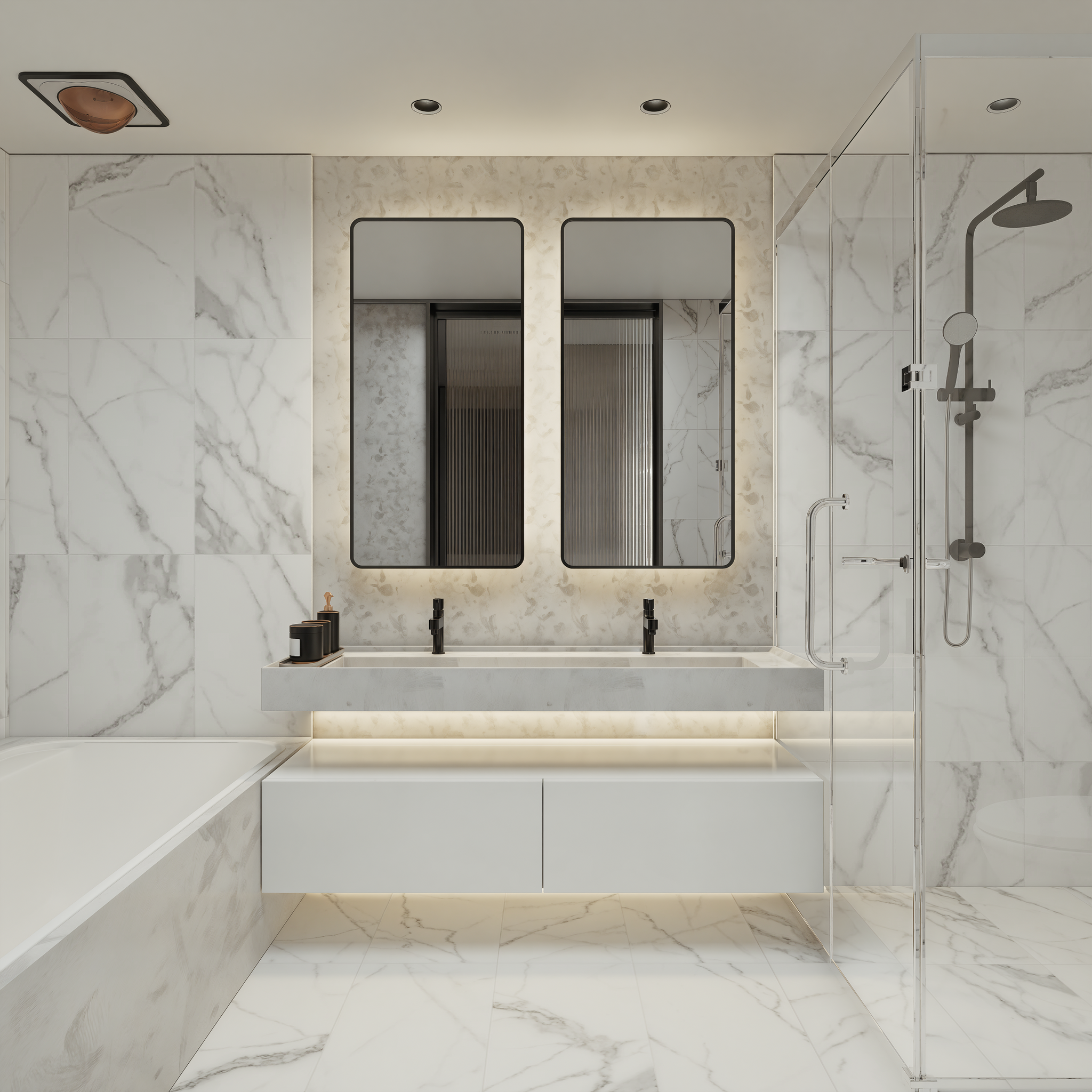 12 x 24 in Lumino Statuario Matte Pressed Glazed Porcelain Tile