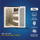 Frontlit/Backlit LED Lighted Bathroom Vanity Mirror with Frame, Anti-Fog, Touch Button, CRI 90+, Adjustable CCT & Memory, Magnum Style