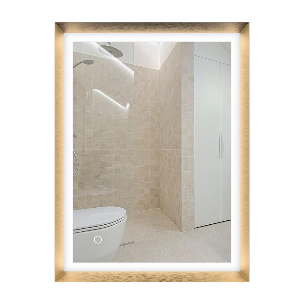 Frontlit/Backlit LED Lighted Bathroom Vanity Mirror with Frame, Anti-Fog, Touch Button, CRI 90+, Adjustable CCT & Memory, Magnum Style