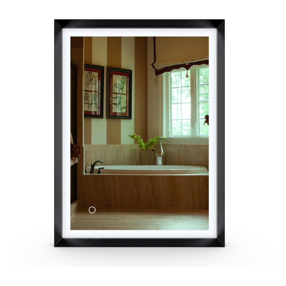 Frontlit/Backlit LED Lighted Bathroom Vanity Mirror with Frame, Anti-Fog, Touch Button, CRI 90+, Adjustable CCT & Memory, Magnum Style