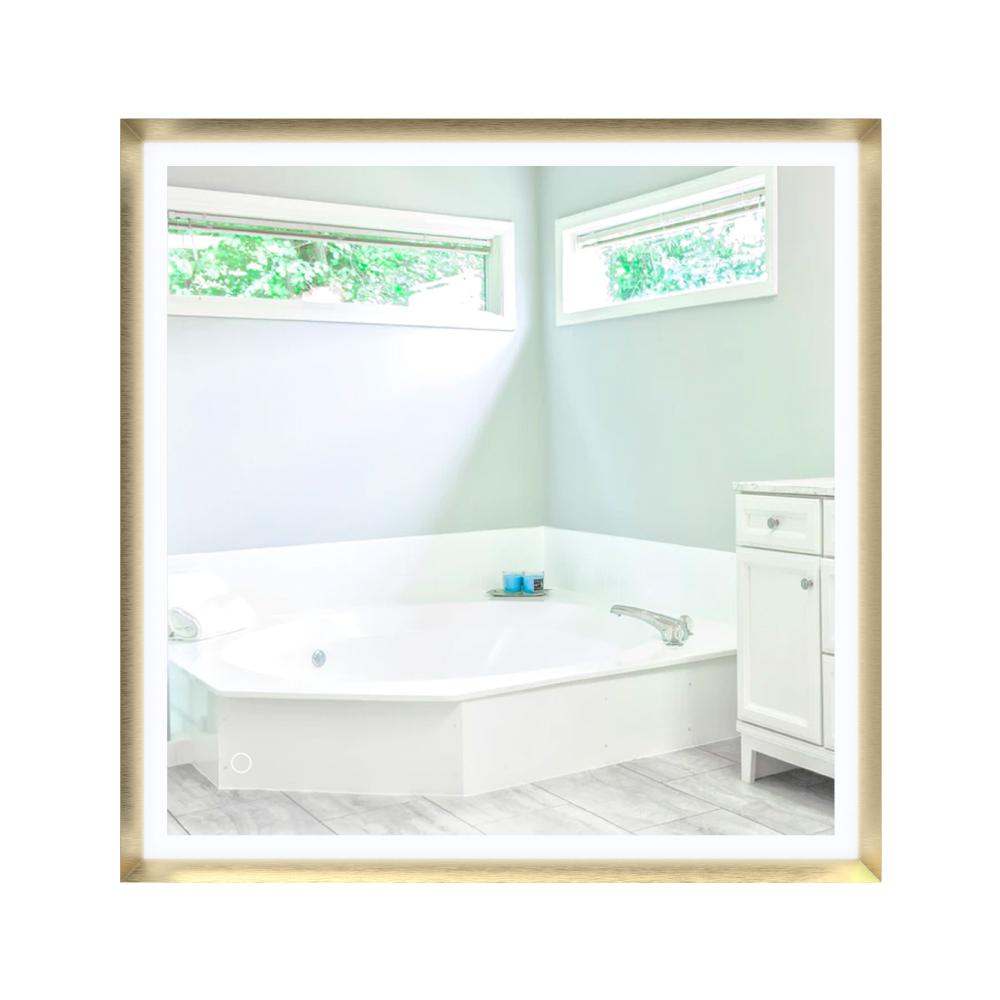 Frontlit/Backlit LED Lighted Bathroom Vanity Mirror with Frame, Anti-Fog, Touch Button, CRI 90+, Adjustable CCT & Memory, Magnum Style