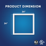 2 ft. x 2 ft. LED T-Bar Panel Light, 20W/30W/40W Wattage adjustable, 3000K/4000K/5000K CCT Changeable, 4800LM, >80 CRI, Dimmable, ETL, DLC Listed, For Offices, Schools, Hospitality, Retail