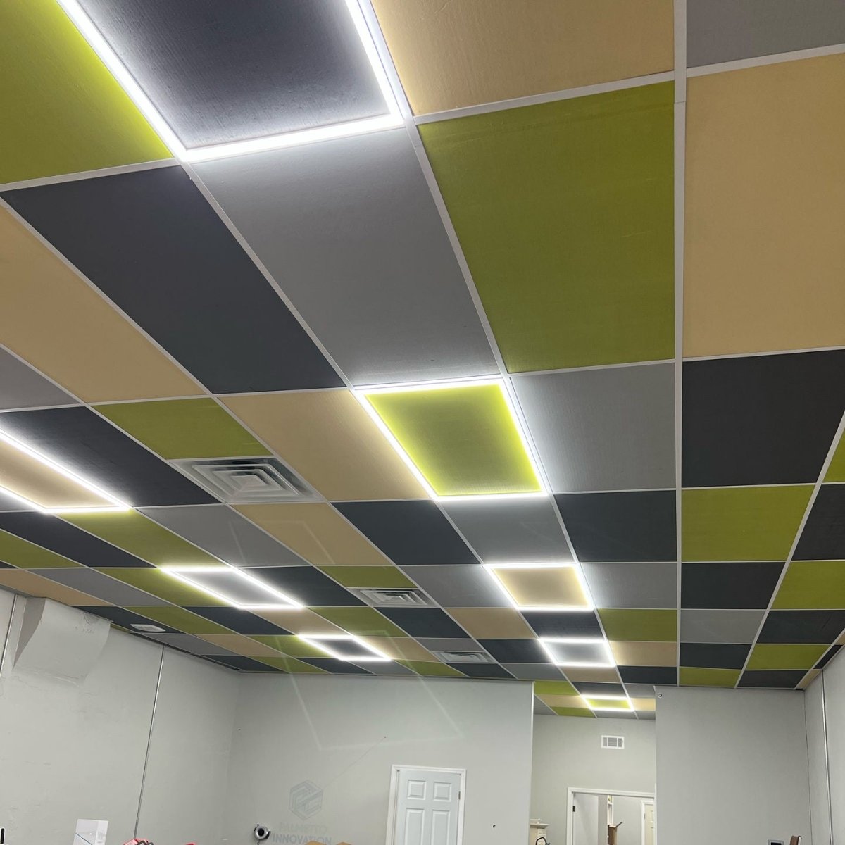 2 ft. x 2 ft. LED T-Bar Panel Light, 20W/30W/40W Wattage adjustable, 3000K/4000K/5000K CCT Changeable, 4800LM, >80 CRI, Dimmable, ETL, DLC Listed, For Offices, Schools, Hospitality, Retail
