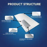 2 ft. x 4 ft. LED Center Basket Troffers, 50W/60W/72W Switchable, 4000K/5000K/6500K CCT Changeable, Dip Switch, 0-10V Dim, 100V-277V, ETL, DLC 5.1 Listed, Recessed Light Fixtures 2-Pack