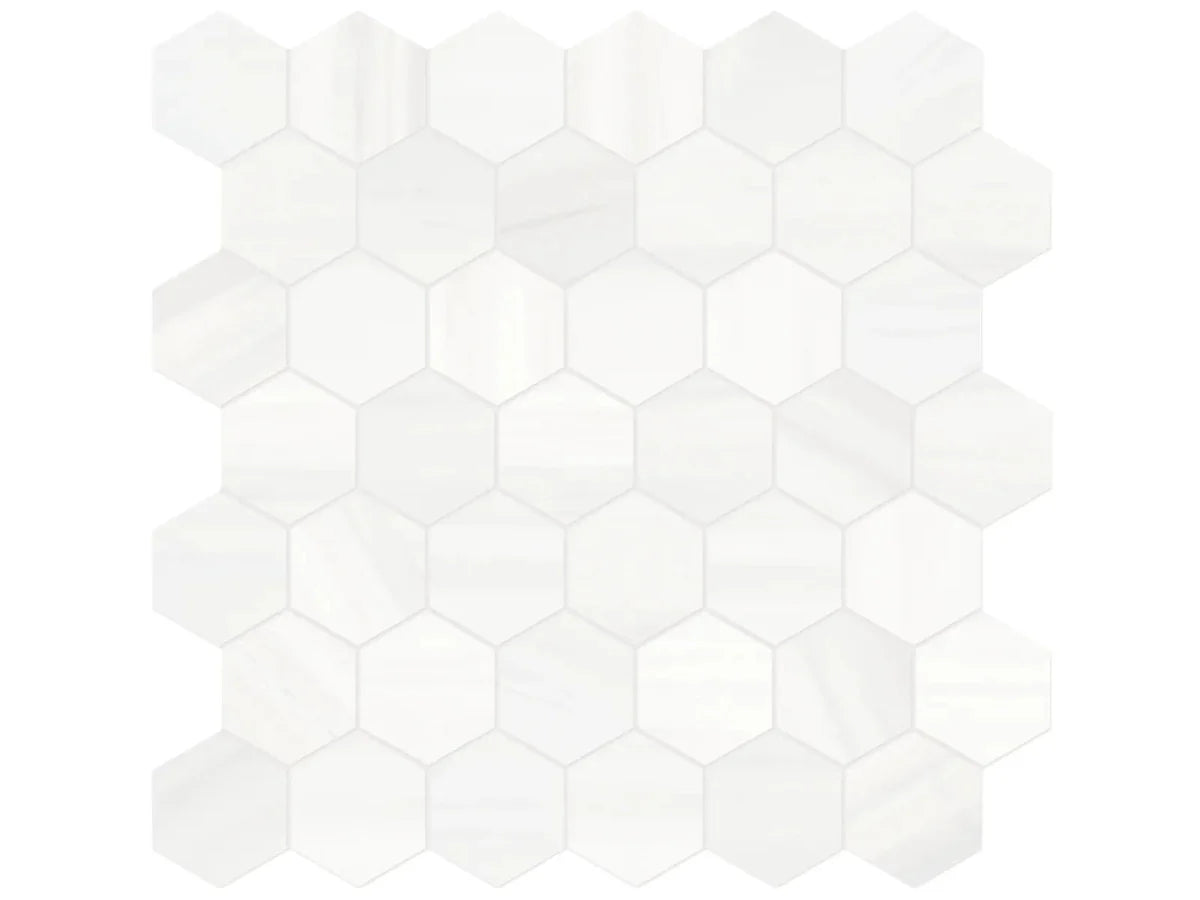 2 in Cosmo Lumino Hexagon Honed Dolomite Mosaic