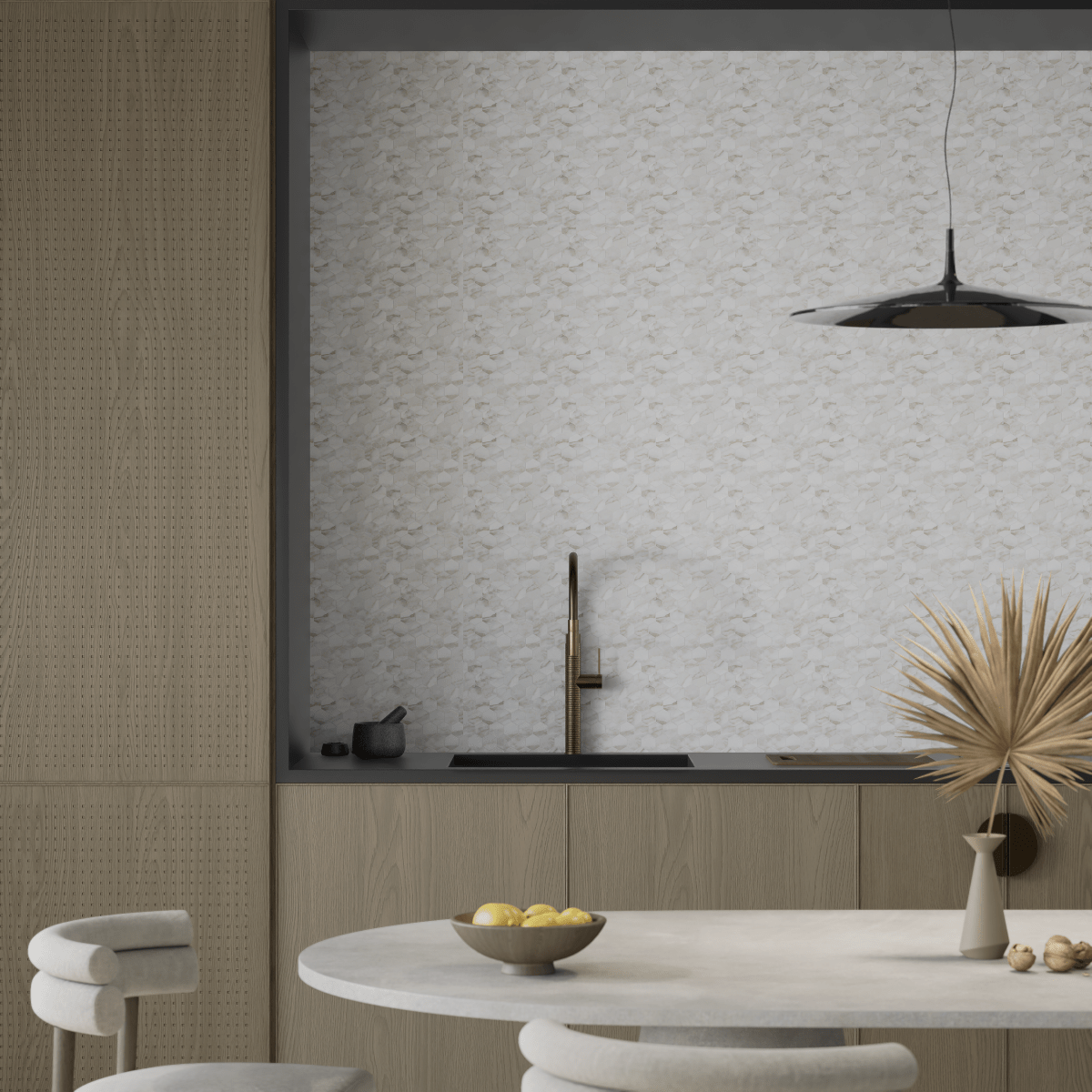 2 In Hexagon La Marca Calacatta Honed Glazed Porcelain Mosaic