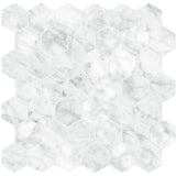 2 In Hexagon La Marca Carrara Honed Glazed Porcelain Mosaic