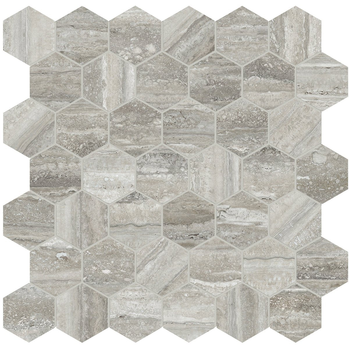 2 In Hexagon La Marca Honed Glazed Porcelain Mosaic