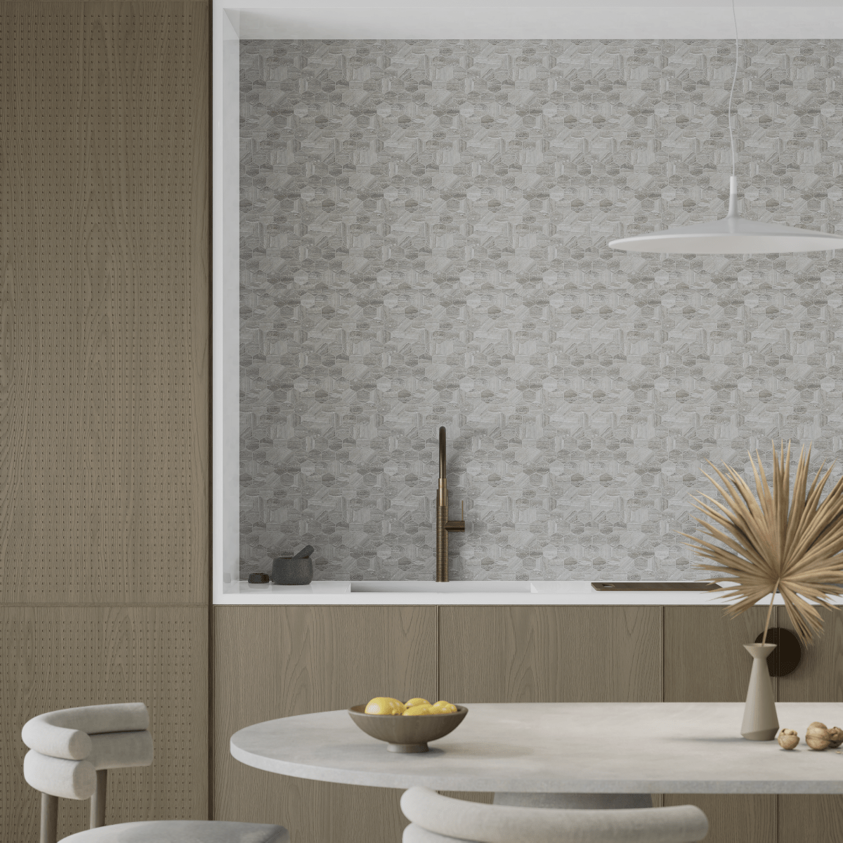 2 In Hexagon La Marca Honed Glazed Porcelain Mosaic