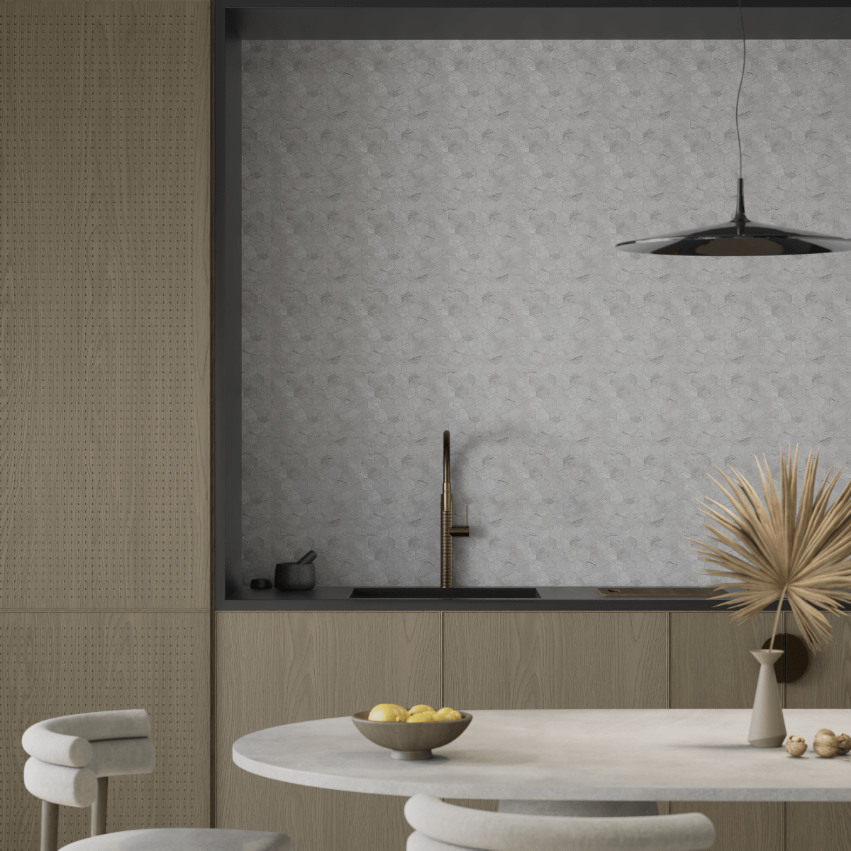 2 In Hexagon La Marca Paradiso Honed Glazed Porcelain Mosaic