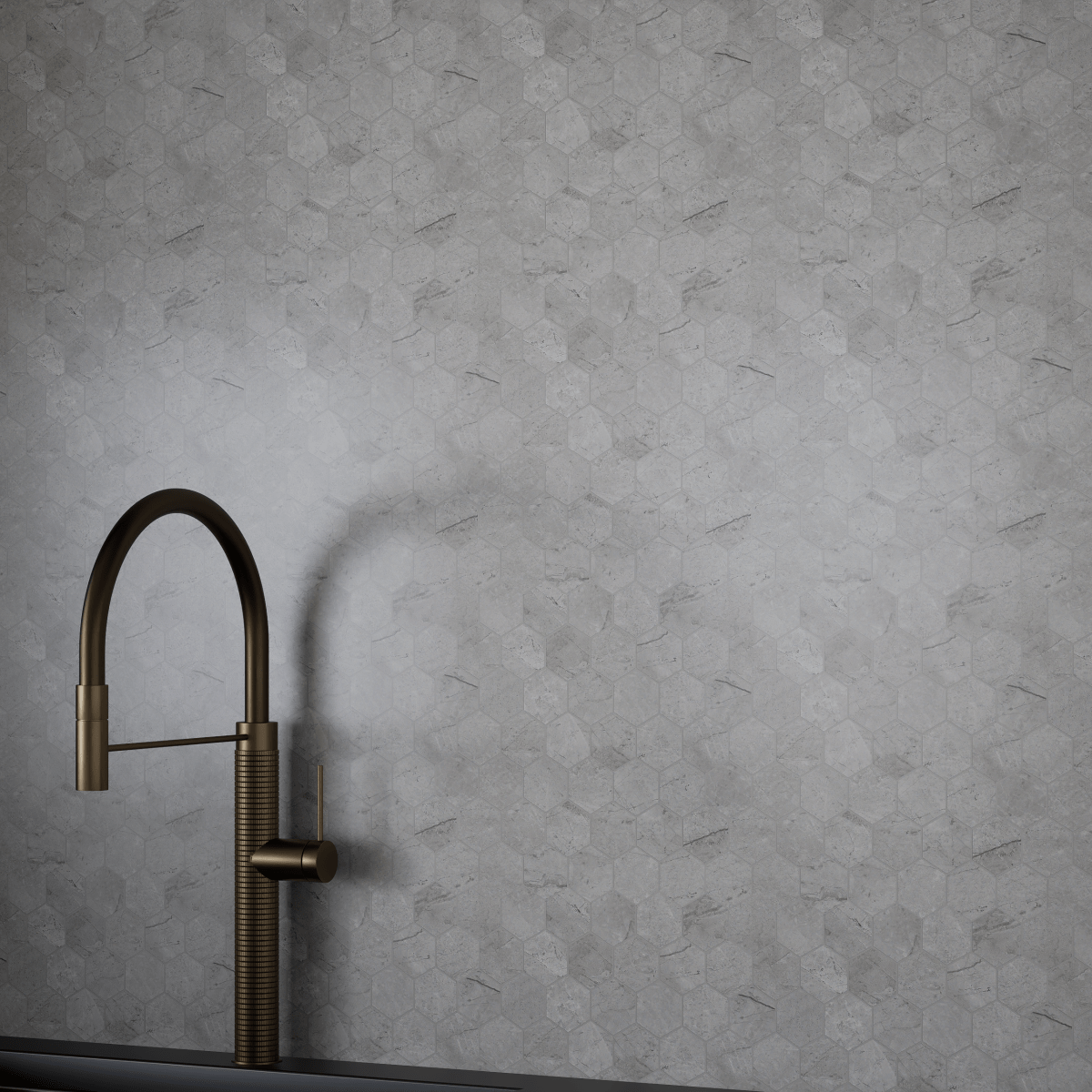 2 In Hexagon La Marca Paradiso Honed Glazed Porcelain Mosaic