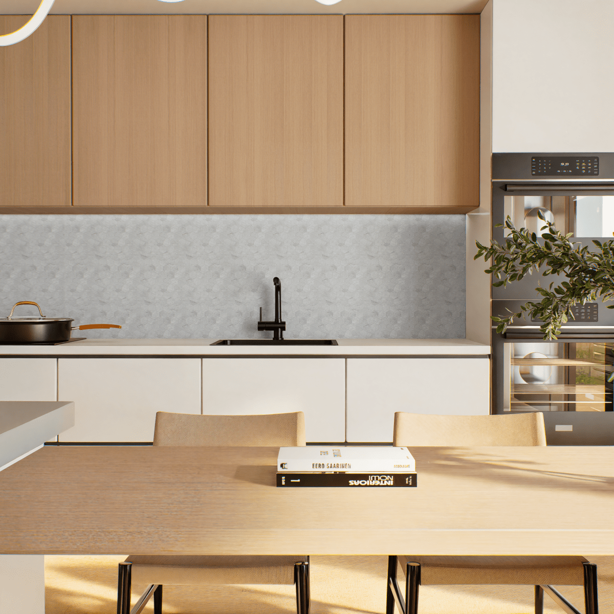 2 In Hexagon La Marca Paradiso Polished Glazed Porcelain Mosaic