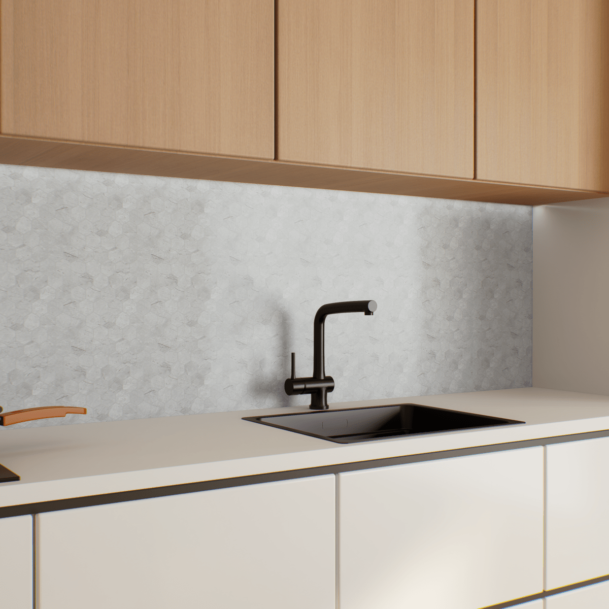 2 In Hexagon La Marca Paradiso Polished Glazed Porcelain Mosaic