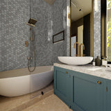 2 In Hexagon La Marca Polished Glazed Porcelain Mosaic