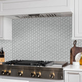 2 In Hexagon Plata Carrara Matte Glazed Porcelain Mosaic