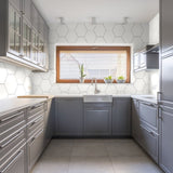 2 In Hexagon Soho Canvas White Matte Glazed Porcelain Mosaic