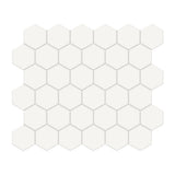 2 In Hexagon Soho Canvas White Matte Glazed Porcelain Mosaic