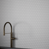 2 In Hexagon Soho Canvas White Matte Glazed Porcelain Mosaic