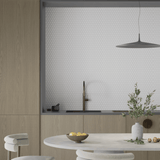 2 In Hexagon Soho Canvas White Matte Glazed Porcelain Mosaic