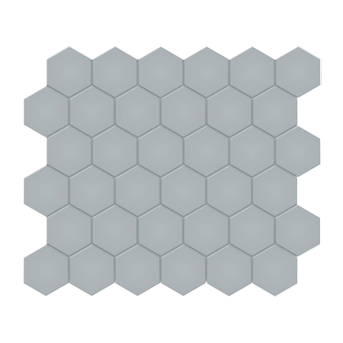 2 In Hexagon Soho Cloud Blue Matte Glazed Porcelain Mosaic