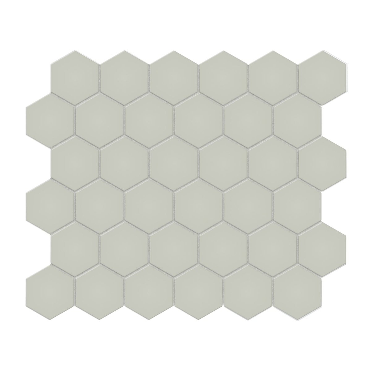 2 In Hexagon Soho Soft Sage Matte Glazed Porcelain Mosaic